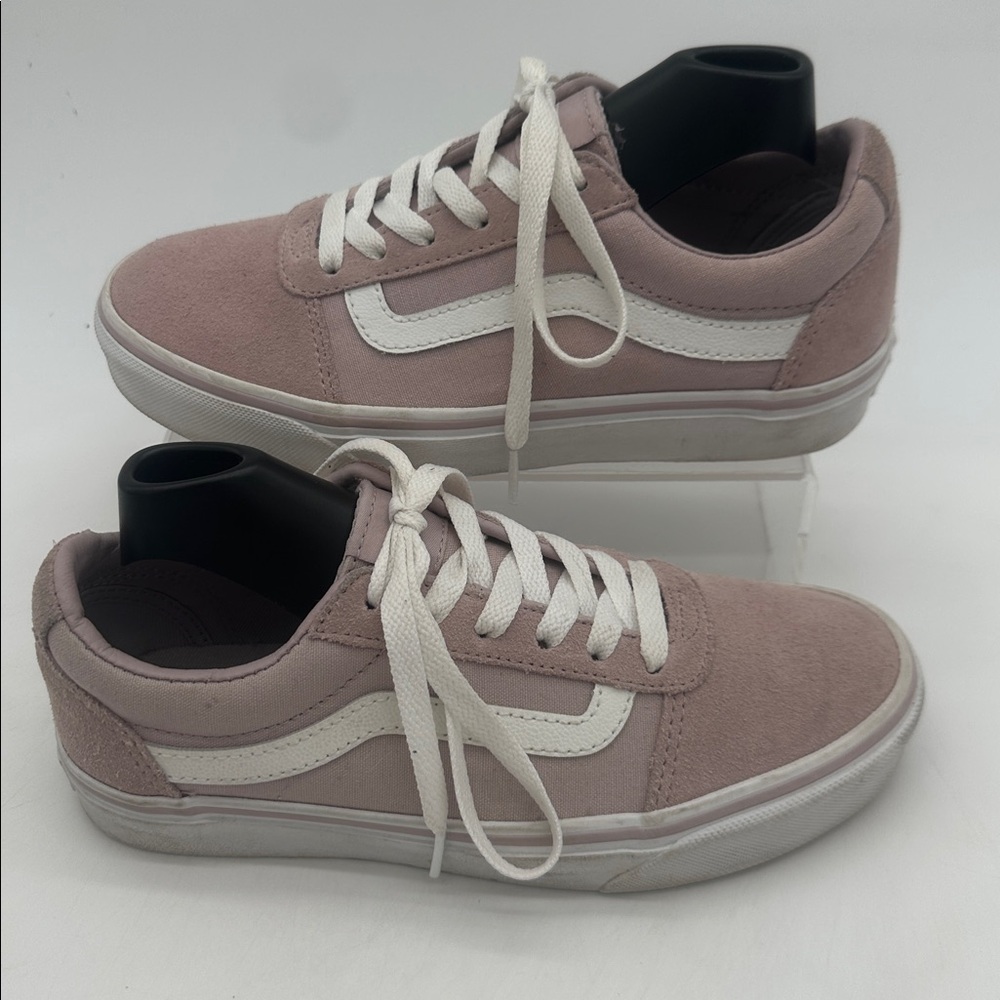 Vans Women's Suede - Canvas Pink/True White Skate Sneakers Shoes Size 6 US